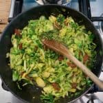 sprouts with chorizo and almonds