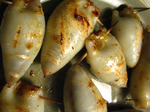 morcilla stuffed baby squid