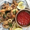 crispy squid and prawns