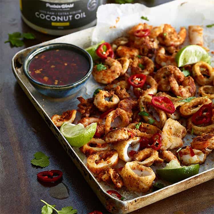 Crispy Squid and Prawns with Chilli Sauce - Grandads Cookbook