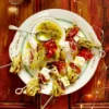 lemony skewered artichokes