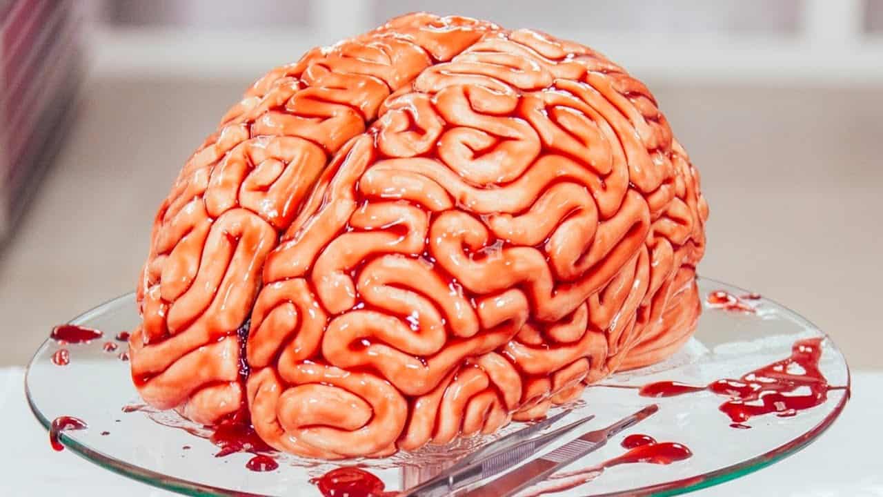 Realistic Looking Brain Cake Made For Halloween Stock Photo - Download  Image Now - Autumn, Baked, Bakery - iStock