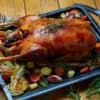 roast goose on serving tray