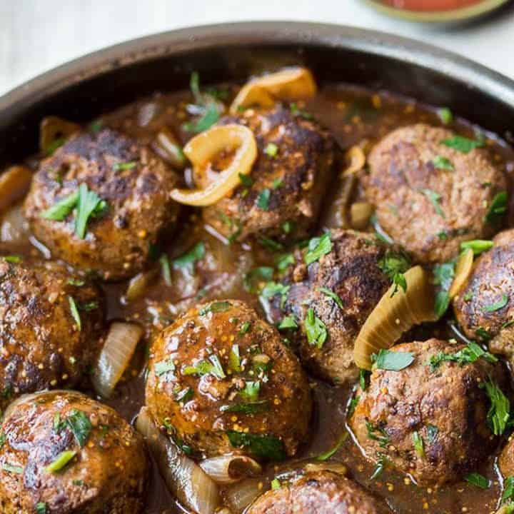 Meatballs in Onion Gravy Grandads Cookbook
