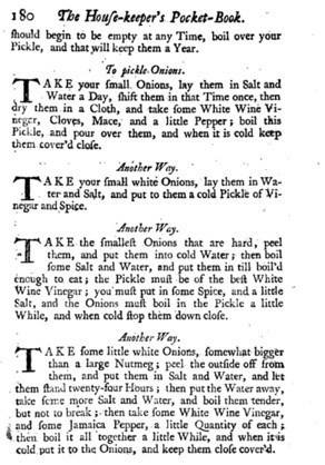 pickled onion recipe from 1739