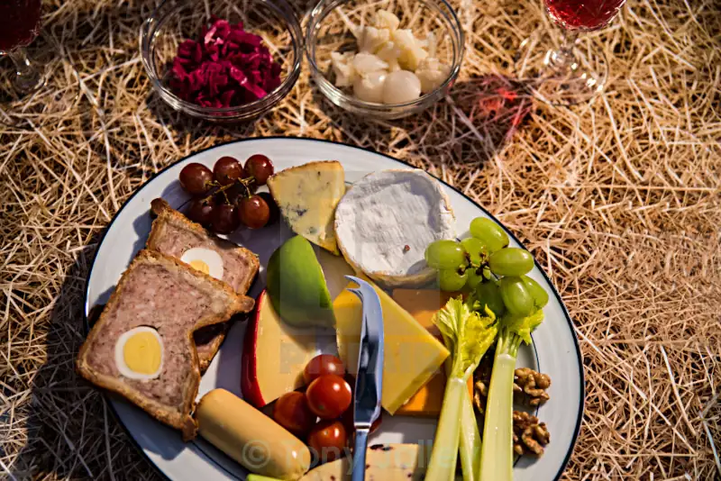 ploughmans lunch with gala pie